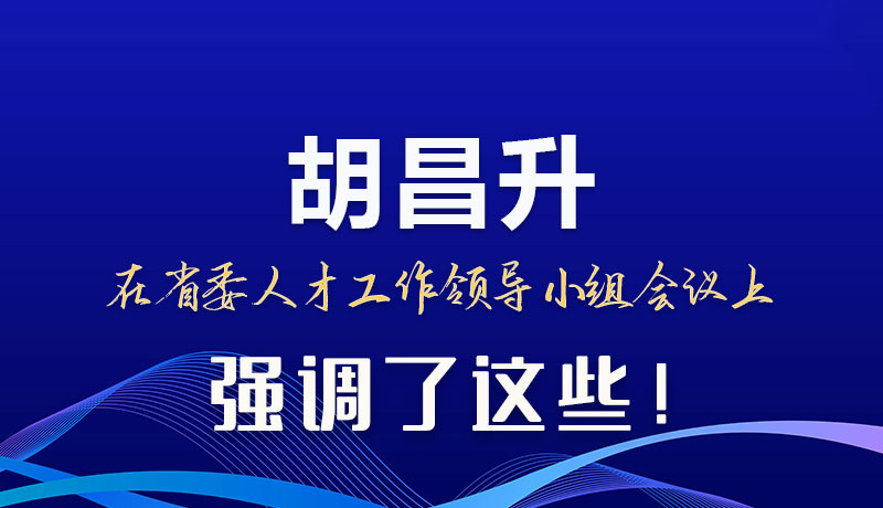 圖解|胡昌升在省委人才工作領(lǐng)導(dǎo)小組會議上強(qiáng)調(diào)了這些！