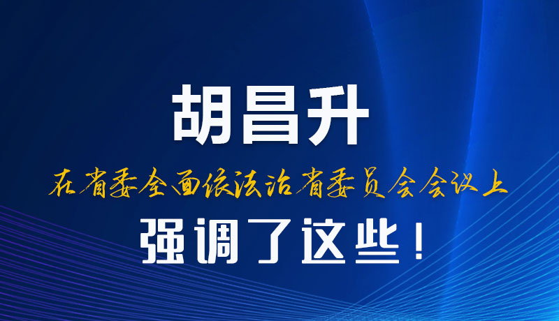 圖解|胡昌升在省委全面依法治省委員會會議上強調了這些！