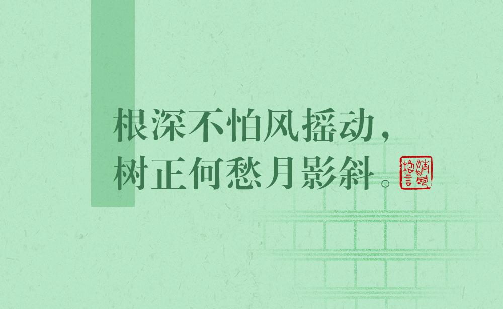 清風(fēng)格言 | 根深不怕風(fēng)搖動，樹正何愁月影斜